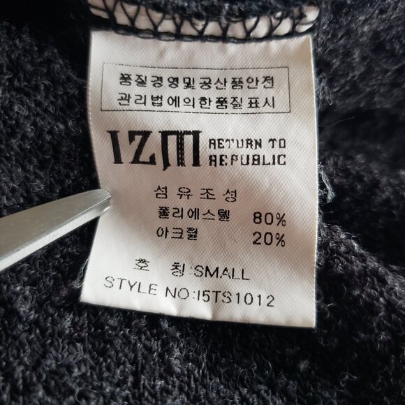 Grey Fuzzy Sleeveless High Neck Asymmetrical IZM Dress w Side Slit - Picture 9 of 12